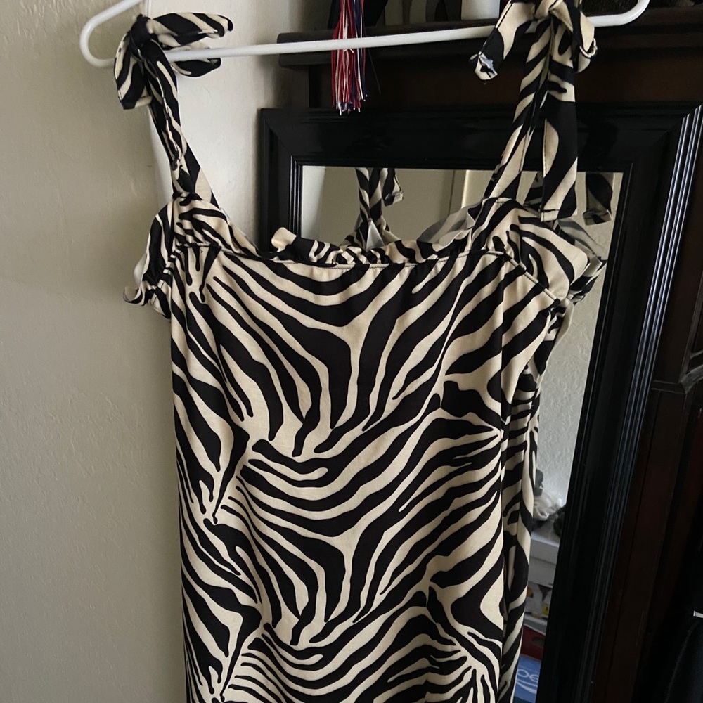 Zebra Nude and Black Bodycon Dress